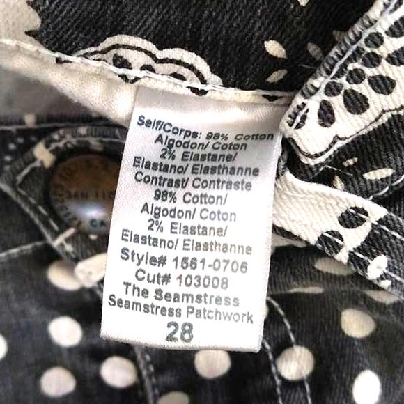 Current Elliott The Seamstress Patchwork Skinny Jeans Size 28 - Picture 10 of 14